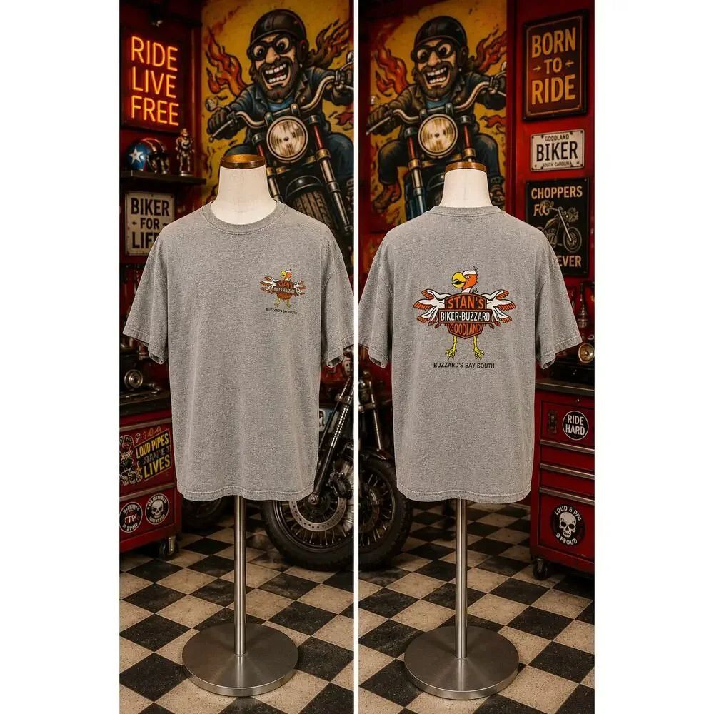 Stan’s Biker Buzzard Goodland Tee L Motorcycle Graphic Shirt